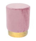 Tabouret velours rose pied doré Caracas - 