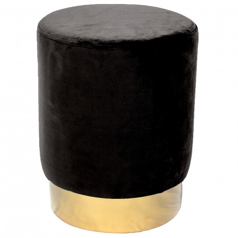 Tabouret velours noir pied doré Caracas - 