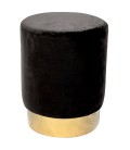 Tabouret velours noir pied doré Caracas - 