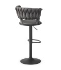 Lot de 2 chaises de bar dossier arrondi maillage velours gris Carmen - 