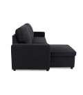 Canapé d'angle convertible velours noir Catania - 