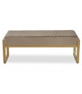 Banquette velours taupe pieds doré Charlotte - 