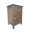 Table de chevet 1 tiroir et 1 porte battante marron Chicago - 