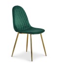 Lot de 4 chaises matelassées velours vert Cochabamba - 