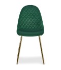 Lot de 4 chaises matelassées velours vert Cochabamba - 