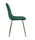 Lot de 4 chaises matelassées velours vert Cochabamba - 