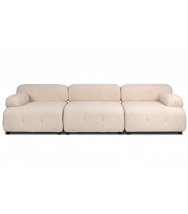 Canapé design modulable tissu bouclette beige Cologne