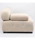 Canapé design modulable et transformable velours beige Cologne - 