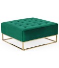 Pouf carré velours vert Crocus - 