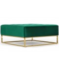 Pouf carré velours vert Crocus - 