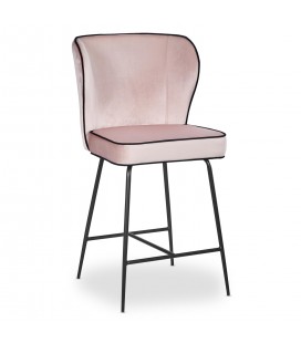 Chaise de bar velours rose Daffodil