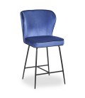 Chaise de bar velours bleu Daffodil - 