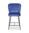 Chaise de bar velours bleu Daffodil - 