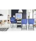 Chaise de bar velours bleu Daffodil - 