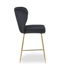 Chaise de bar gold velours noir Daffodil - 