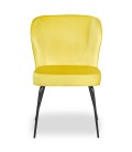 Lot de 2 chaises velours jaune clair Daffodil - 