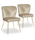 Lot de 2 chaises gold velours taupe Daffodil - 