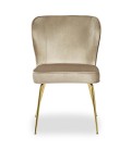 Lot de 2 chaises gold velours taupe Daffodil - 