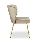 Lot de 2 chaises gold velours taupe Daffodil - 