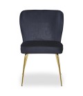 Lot de 2 chaises gold velours noir Daffodil - 