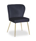 Lot de 2 chaises gold velours noir Daffodil - 