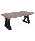 Table design extensible 180-285cm xl pieds métal noir et bois sonoma David - 