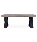 Table design extensible 180-285cm xl pieds métal noir et bois sonoma David - 