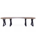 Table design extensible 180-285cm xl pieds métal noir et bois sonoma David - 