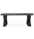 Table design extensible 180-285cm xl pieds métal noir et bois foncé David - 