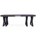 Table design extensible 180-285cm xl pieds métal noir et bois foncé David - 