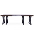 Table design extensible 180-285cm xl pieds métal noir et bois foncé David - 