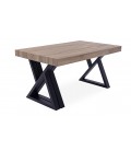 Table design extensible 150-220cm pieds métal noir et bois sonoma David - 