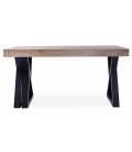 Table design extensible 150-220cm pieds métal noir et bois sonoma David - 