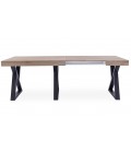 Table design extensible 150-220cm pieds métal noir et bois sonoma David - 