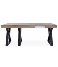 Table design extensible 150-220cm pieds métal noir et bois sonoma David - 