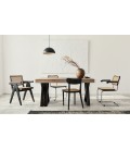 Table design extensible 150-220cm pieds métal noir et bois sonoma David - 