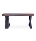 Table design extensible 150-220cm pieds métal noir et bois foncé David - 