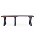 Table design extensible 150-220cm pieds métal noir et bois foncé David - 