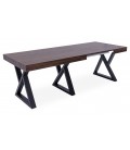 Table design extensible 150-220cm pieds métal noir et bois foncé David - 