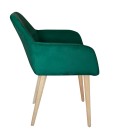 Chaise fauteuil scandinave velours vert Denver - 