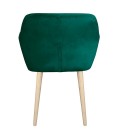 Chaise fauteuil scandinave velours vert Denver - 