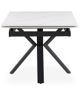 Table extensible 160-240cm rallonges sous plateau effet marbre blanc Diego - 