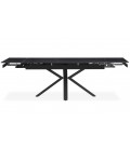 Table extensible 160-240cm avec rallonges intégrées noire effet pierre noire Diego - 