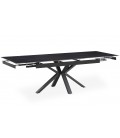 Table extensible 160-240cm avec rallonges intégrées noire effet pierre noire Diego - 