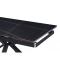 Table extensible 160-240cm avec rallonges intégrées noire effet pierre noire Diego - 