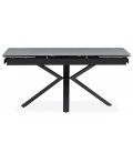 Table extensible à rallonges intégrées 160-240cm noire effet pierre grise Diego - 