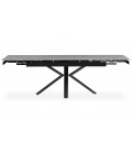 Table extensible à rallonges intégrées 160-240cm noire effet pierre grise Diego - 