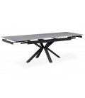 Table extensible à rallonges intégrées 160-240cm noire effet pierre grise Diego - 