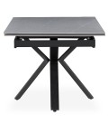 Table extensible à rallonges intégrées 160-240cm noire effet pierre grise Diego - 