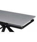 Table extensible à rallonges intégrées 160-240cm noire effet pierre grise Diego - 